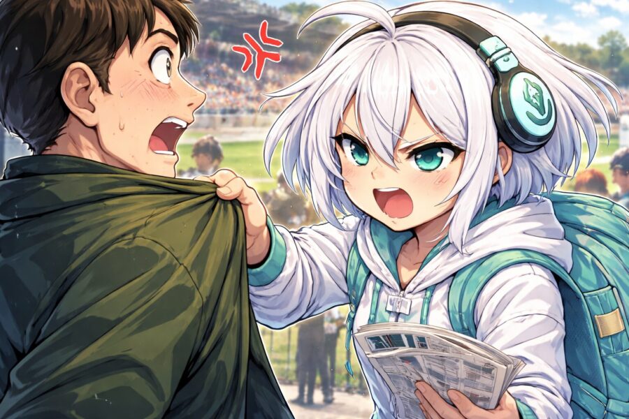 怒って胸ぐらをつかむ様子