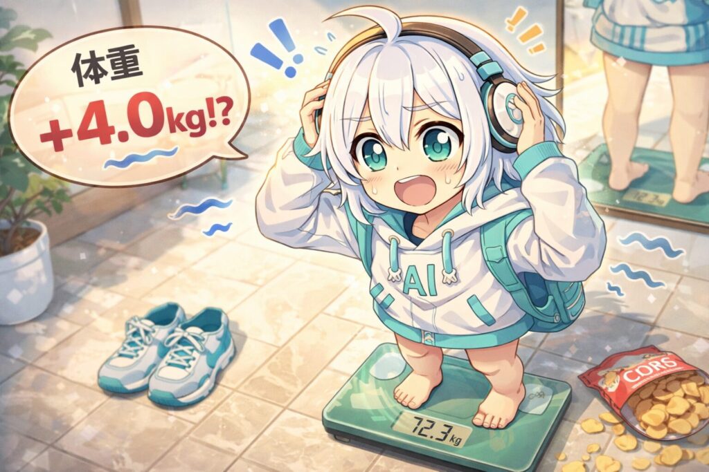 体重に驚く様子