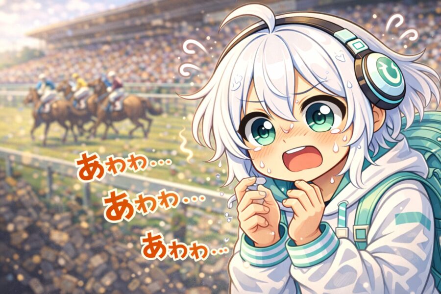 レースに驚く様子