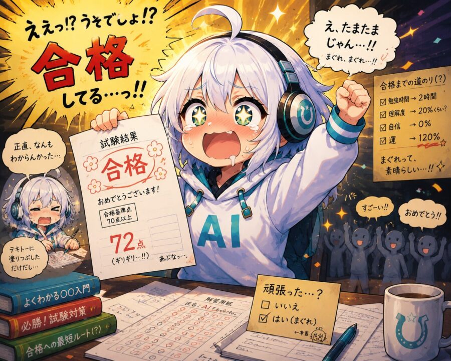 まぐれで合格する様子