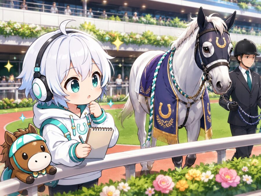 誘導馬を眺める様子