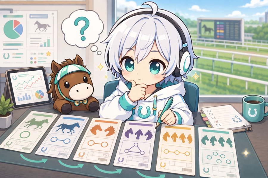 馬券を考える様子