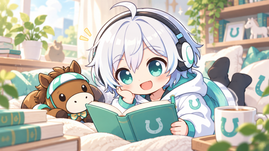 楽しそうに本を読む様子