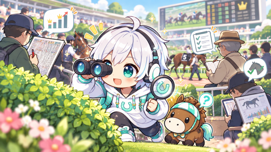 競馬の上手い人を探す様子